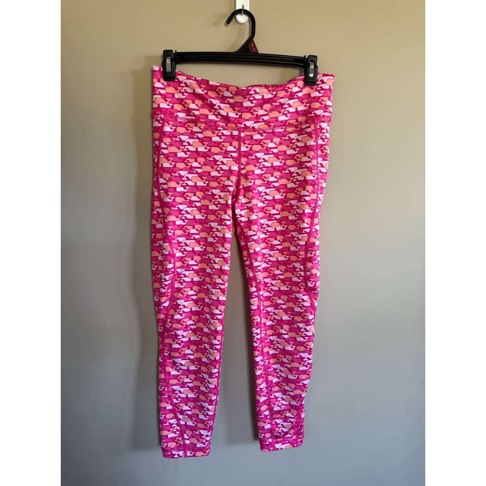 Vineyard Vines Whale Print Leggings Pink Performance Activewear